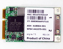 HP 6715B WLAN 802.11 ABG MINI PCD 441075-001