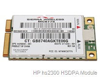 HP hs2300 HSDPA Broadband Wireless Module
