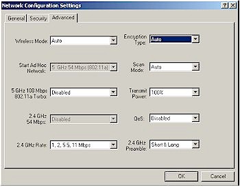 NETGEAR WAB501- Advanced network properties