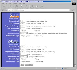 Linksys WAP51AB: Advanced screen