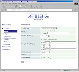 Buffalo WBR-G54: Wireless setup