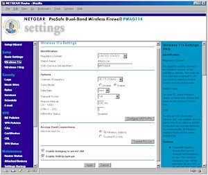 NETGEAR FWAG114 - Wireless 11a settings