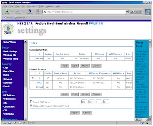 NETGEAR FWAG114: Firewall rules