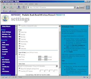 NETGEAR FWAG114 - Rule schedule