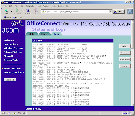 OfficeConnect 11g: Logging