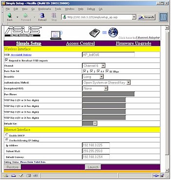 ASUS WL-330: AP setup
