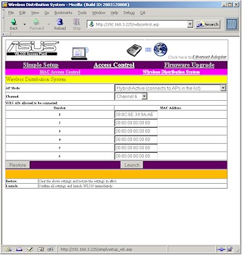 ASUS WL-330: WDS setup