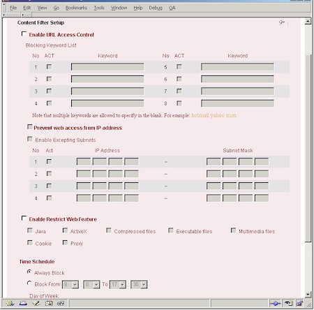Vigor 2900G - Content Filtering