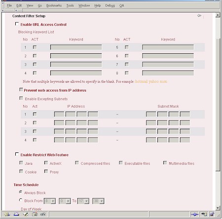 Vigor 2900G - Content Filtering