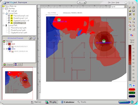 AirMagnet Surveyor Cell overlap (Interference) view