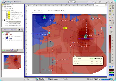 AirMagnet Surveyor Passive Survey result