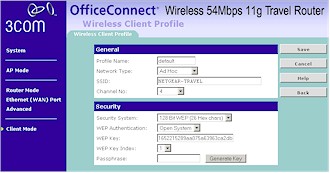 AdHoc Client mode profile