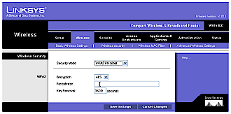 WRT54GC Wireless Security Setup