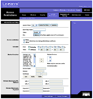 Linksys Access Policy