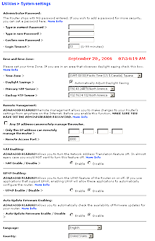 System Settings screen