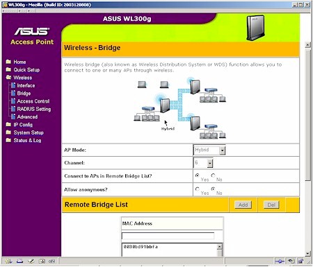 ASUS WL300g Wireless Bridge setup 