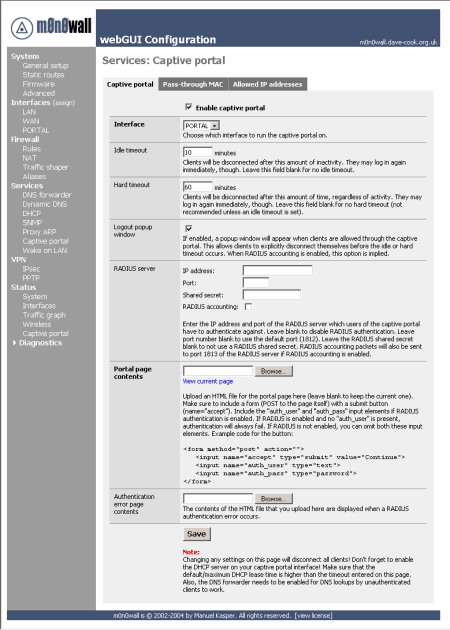 Captive Portal Configuration