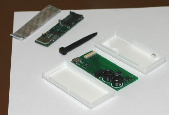 Gumstick computer (upper left) and Bluetooth module (center)