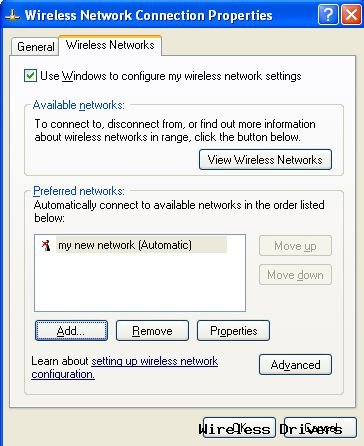 Connecting to a wireless network with a hidden SSID in Windows XP
