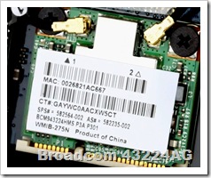 Broadcom 43224AG 802.11 a/b/g/draft-n WiFi Adapter