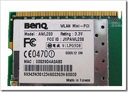 Benq AWL200 802.11b WLAN Mini-PCI Adapter